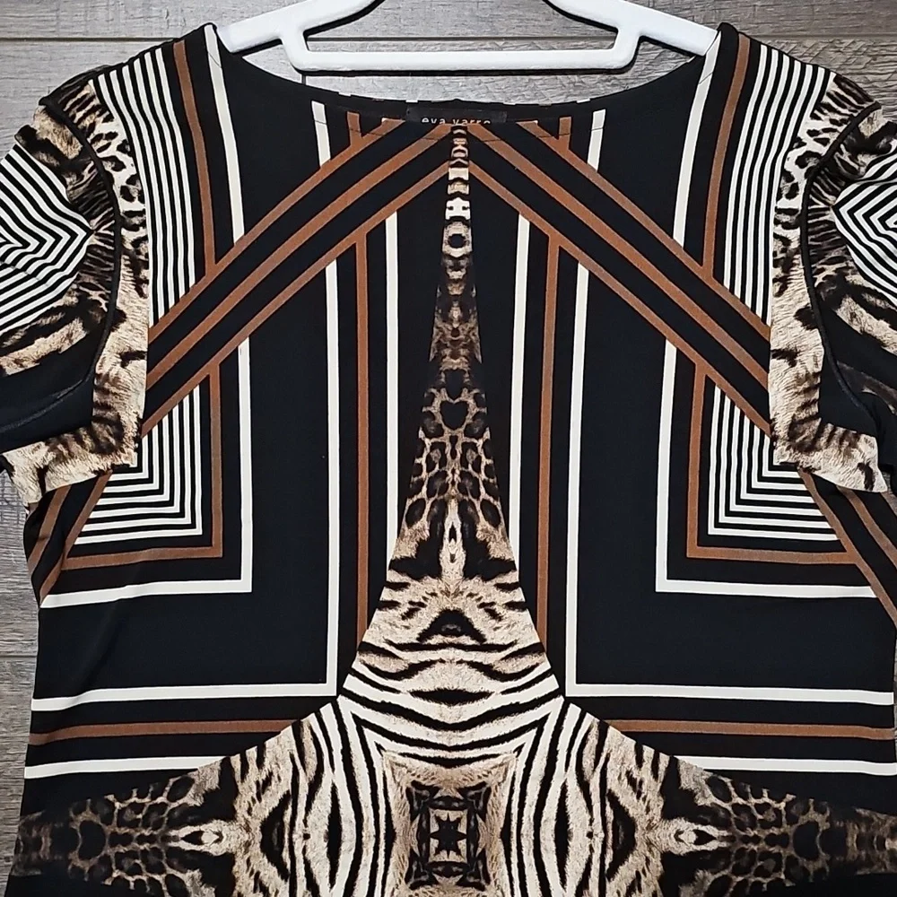Eva Varro Small Women's Animal Print Dress with Slit on each side_10